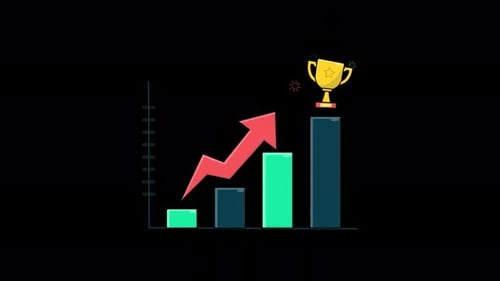 Animated Business Success Graph. Business Object Concept Video - Transparent
