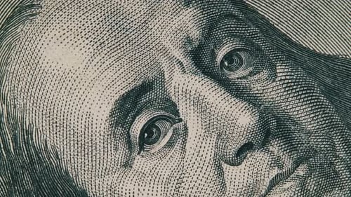 100 US Dollar Banknote Rotate Close Up
