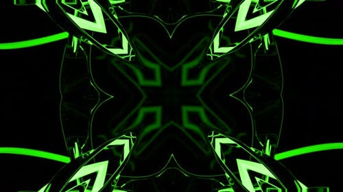 Beautiful abstract tunnel with neon light moving figures