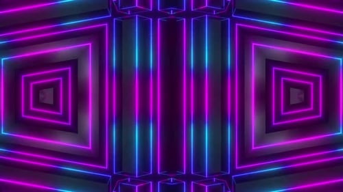 Abstract Neon Light Tunnel Loop Background