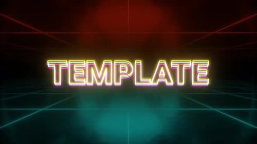 Futuristic Neon Text Reveal with Glowing Grid Background