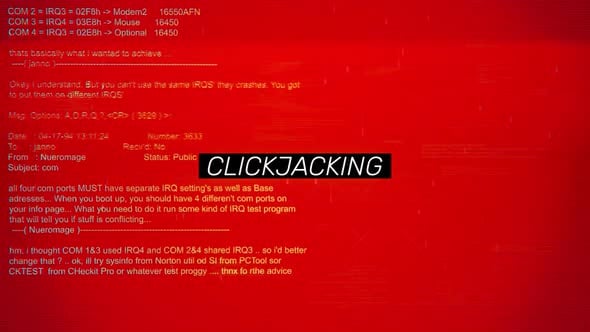 Clickjacking Text On Hacking Background Screen, Motion Graphics ...