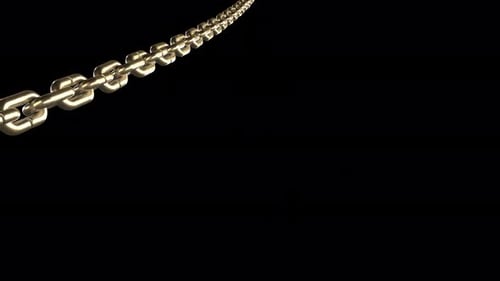 Golden 3D Chain Dynamic Motion Across Frame