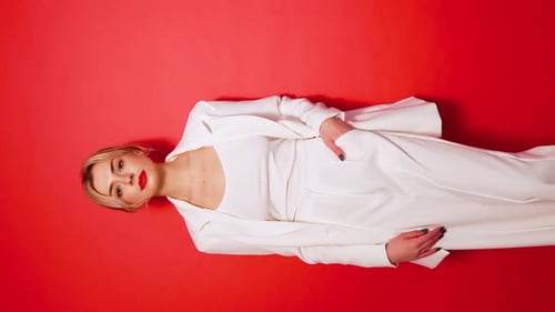 Young beautiful woman in studio