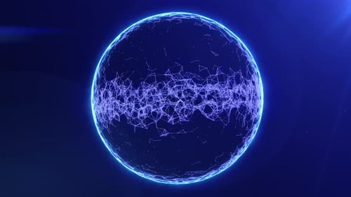 Futuristic Digital Plexus Sphere Logo Reveal