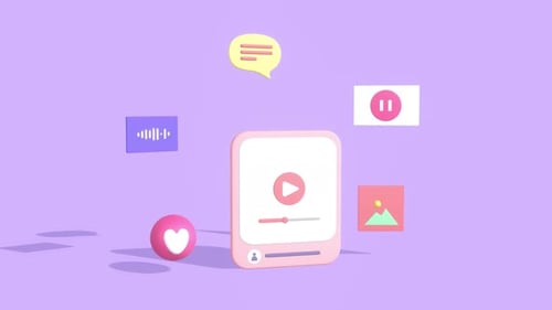 Animated 3D Digital Media Player User Interface Icons