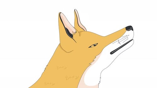 Friedlicher Fuchs mit geschlossenen Augen 2D-Charakteranimation
