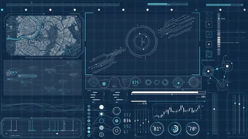 Animation of a Hightech Dashboard for Data Collection and Analysis