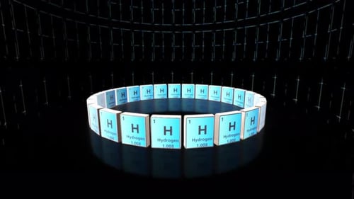 Rotating Hydrogen Periodic Table Element Loop Animation