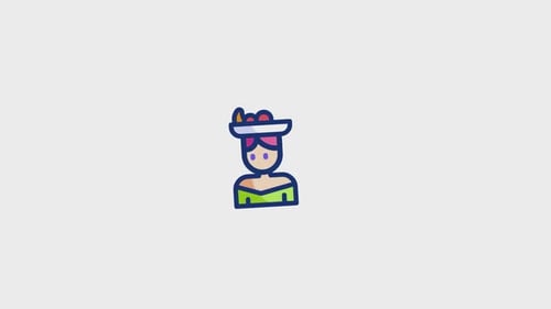 Animated Modern Icon of Person with Fruit Hat