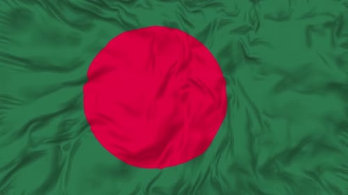 Realistic Bangladesh National Flag Waving Animation Loop