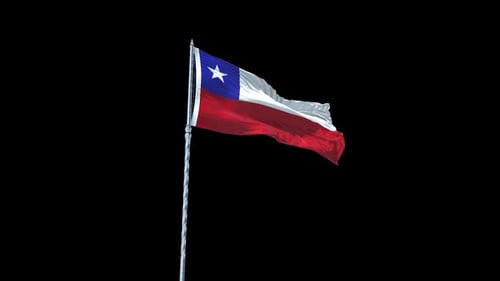 Realistic 3D Flag of Chile Waving Loop