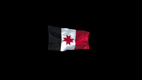 Waving Flag Animation on Transparent Background