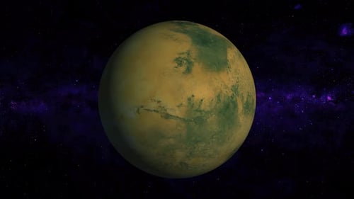 Planet Mars rotating 4k animation