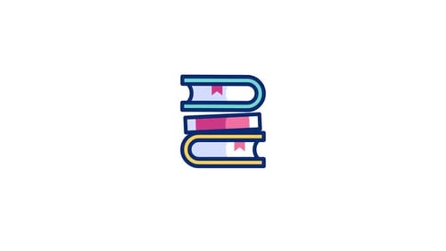 Animated Stack of Books Education Icon