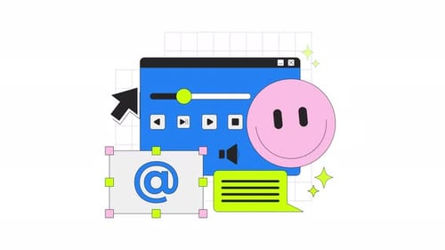 Interface Web avec communication numérique, intégration 2D et animation de l'interface utilisateur