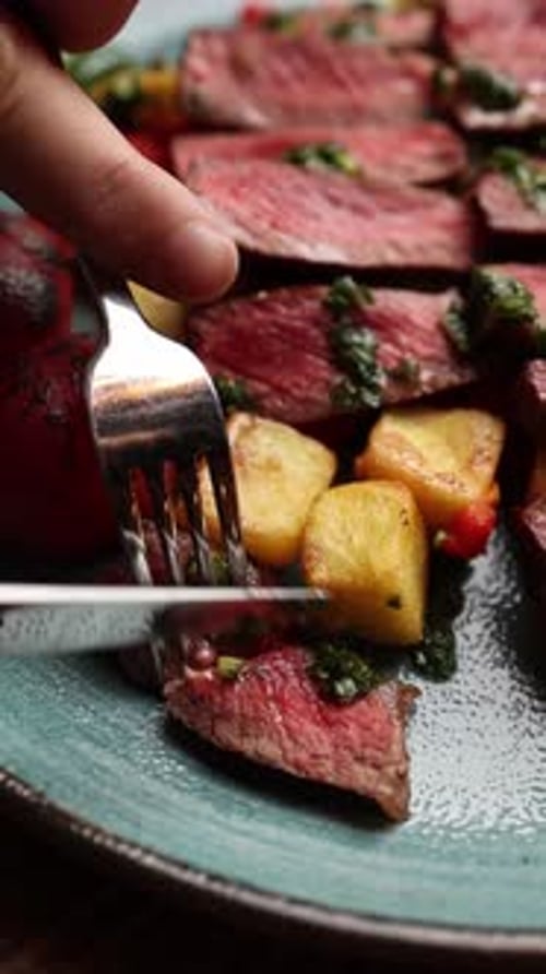 Delicious European food in a restaurant. Close-up