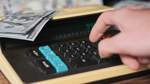 Counting on an Old Vintage Calculator