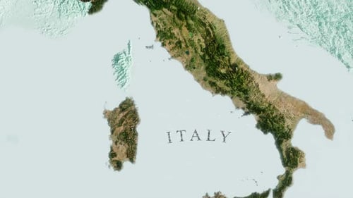 Animated Satellite Map Zoom Out of Italy