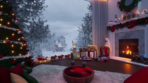 Weihnachten am Kamin feiern.
