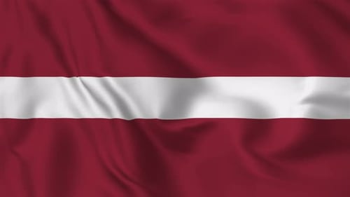 Latvia Flag Waving Seamless Loop Animation