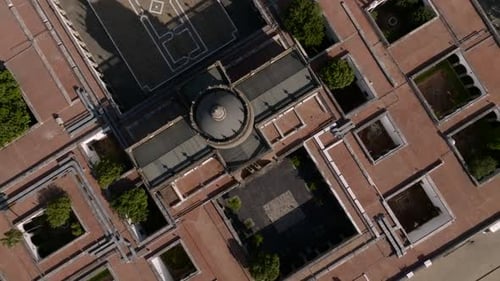 Drone Orbiting Above The Hospicio Cabañas Cultural Center Building In Guadalajara, Jalisco, Mexico.