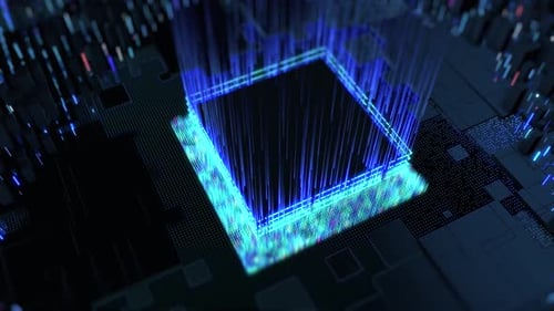 Abstract Digital Processor Core Animation Loop