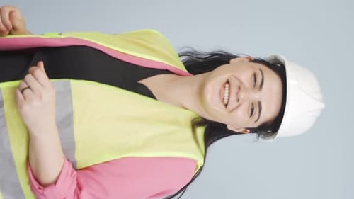 Vertical video of Dancing engineer.