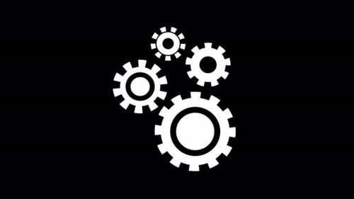 Cogwheel Gear Spinning Around Gears Spinning Together Symbol of Corporate Collaboration Partnership