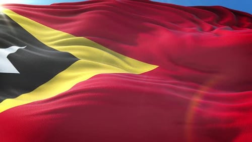Realistische Flagge von Osttimor vergrößern 4K