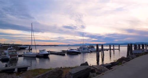 Burlington Vermont United States - August 25 2018: Boats Docked In