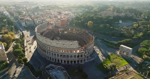 Aerial View of the Coliseum Rome Italy