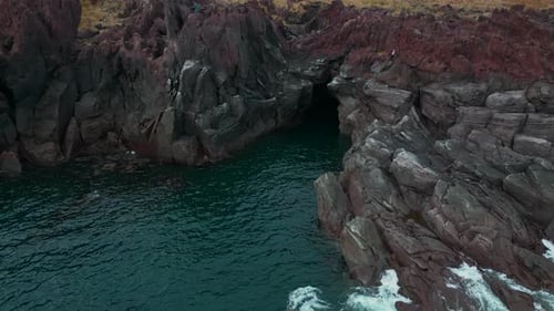 Epic scenery on the island cliff and blue sea