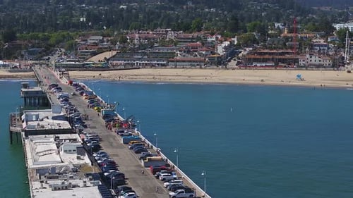 Aerial View of the Historic Santa Cruz Municipal Wharf Built in 1914 It Extends 2745 Feet