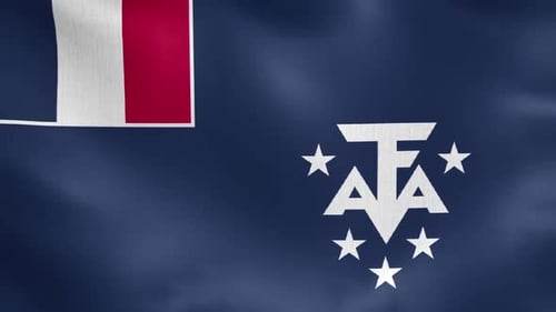 French Southern And Antarctic Lands Flag Realistic Waving Loop