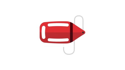 Animated Red Life Buoy Flat Design