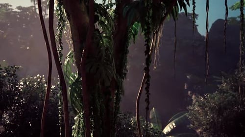 Realistic 3D Jungle Forest Environment with Lush Vines