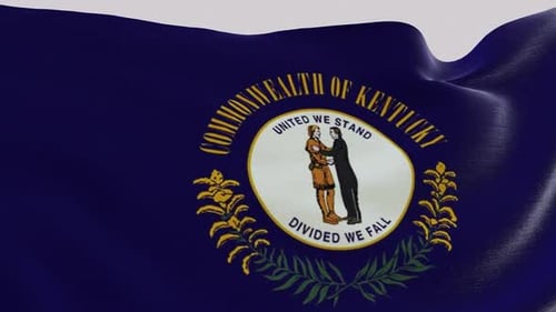 Realistic Waving Kentucky State Flag Seamless Loop Animation