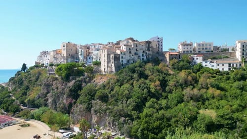 Sperlonga houses and Torre Truglia tower in Italy