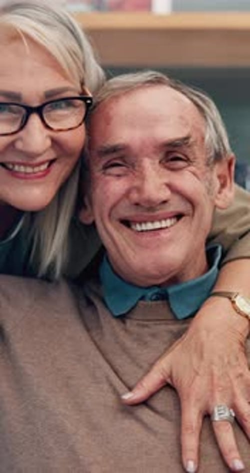 Senior Couple Embracing with Affection and Love