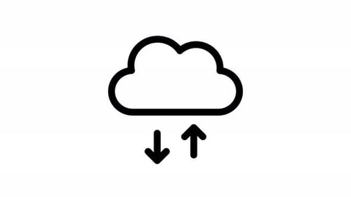 cloud storage line icon animation