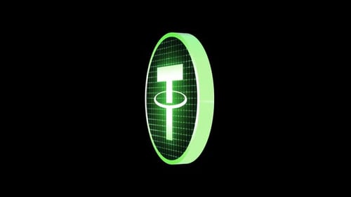 Tether Usdt Digitales Crypto Spinning 3D-Symbol