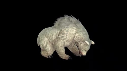 Realistic 3D Animated Bear Sniffing Ground Motion