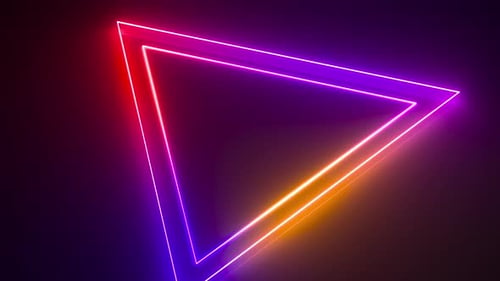 Dynamic Neon Triangle Geometric Loop Background