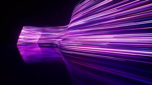 Flowing neon curve lines background, 3d rendering.