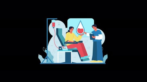 Medical Blood Donation Flat Design Animation