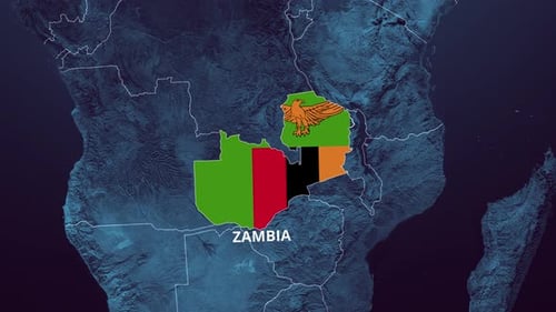 Country Map Zoom and Flag Reveal Animation