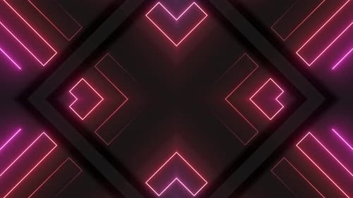 Abstract Geometric Neon Line Pulsating Loop