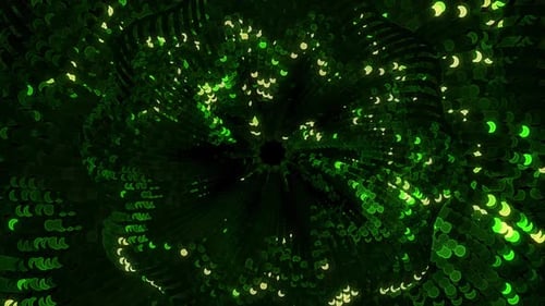 Abstract Glowing Green Particles 4K