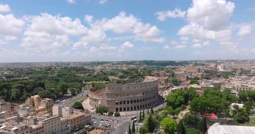Aerial View of Rome Colosseum